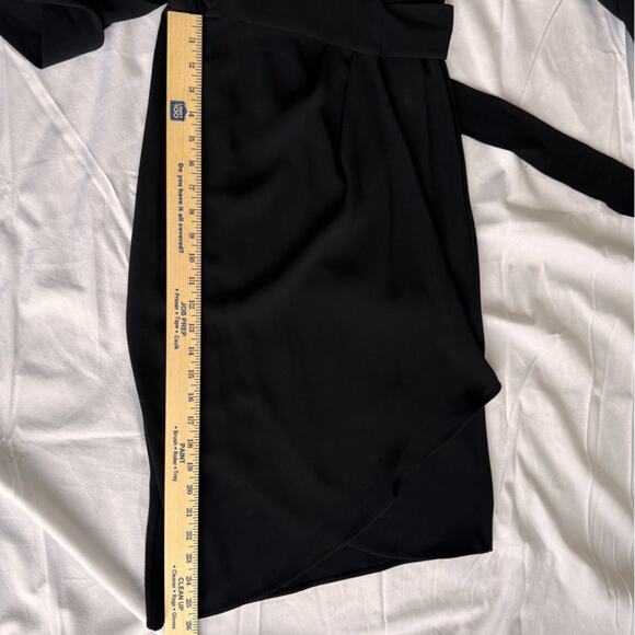 MAXMARA Italian Wrap Dress Black V Neckline US 6 collar neck Classic Jackie O - Picture 12 of 14